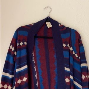 Faded Glory Aztec Pattern Cardigan
